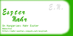 eszter mahr business card